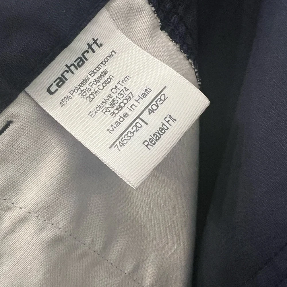 Carhartt Men's Navy Relaxed Fit‎ Straight Leg Cotton-blend Pants - 40x32 38x32